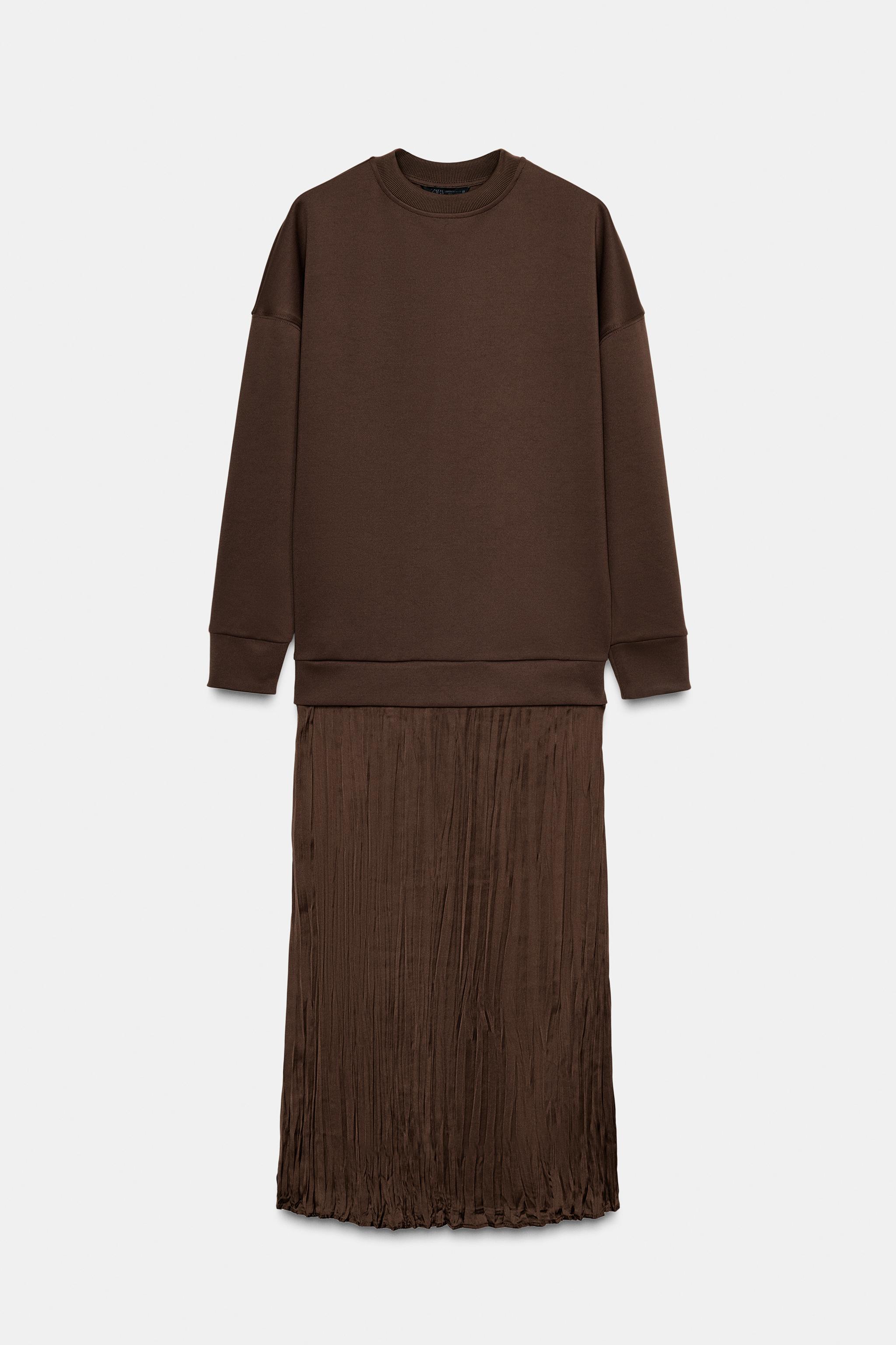 COMBINATION SATIN EFFECT DRESS